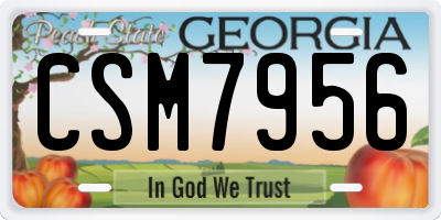 GA license plate CSM7956