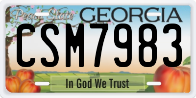 GA license plate CSM7983
