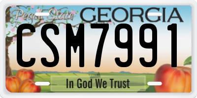 GA license plate CSM7991