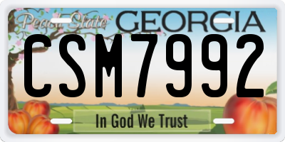 GA license plate CSM7992