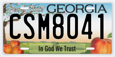 GA license plate CSM8041