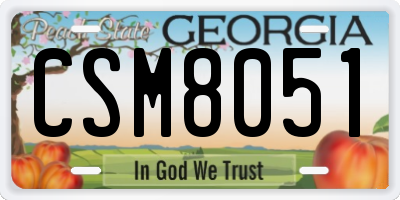 GA license plate CSM8051
