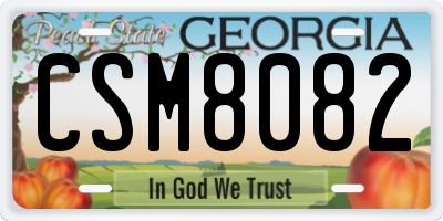 GA license plate CSM8082