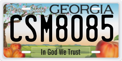 GA license plate CSM8085