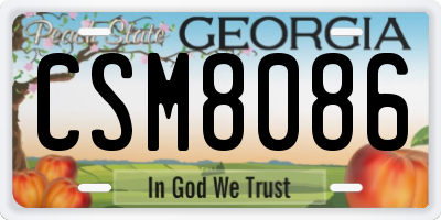 GA license plate CSM8086