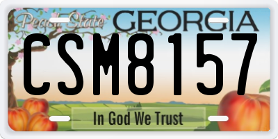 GA license plate CSM8157