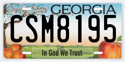 GA license plate CSM8195
