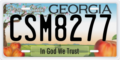 GA license plate CSM8277