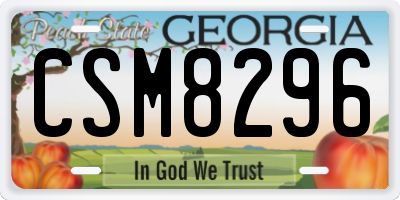 GA license plate CSM8296
