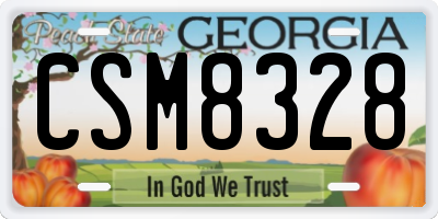 GA license plate CSM8328