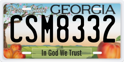 GA license plate CSM8332