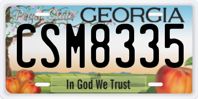 GA license plate CSM8335