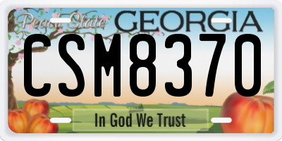 GA license plate CSM8370