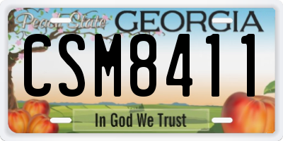 GA license plate CSM8411