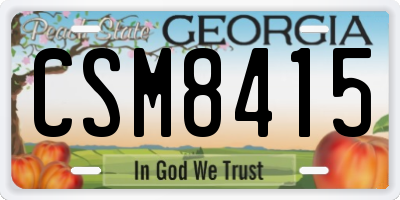 GA license plate CSM8415