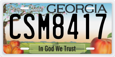 GA license plate CSM8417