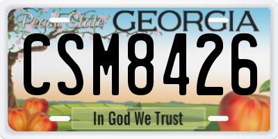 GA license plate CSM8426
