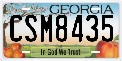 GA license plate CSM8435