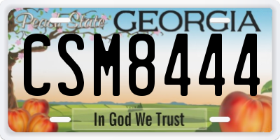 GA license plate CSM8444
