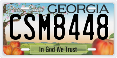 GA license plate CSM8448