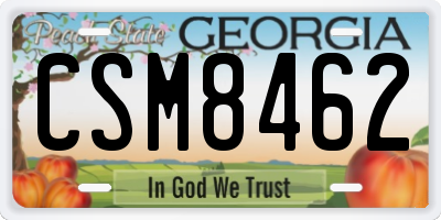 GA license plate CSM8462