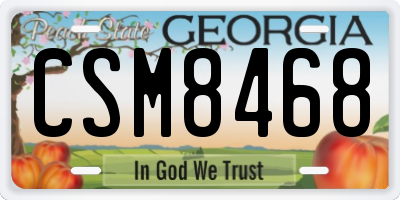 GA license plate CSM8468