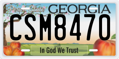 GA license plate CSM8470