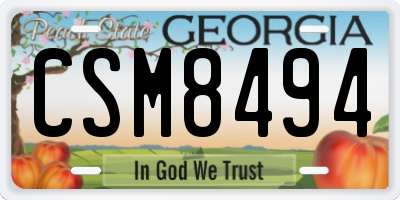 GA license plate CSM8494