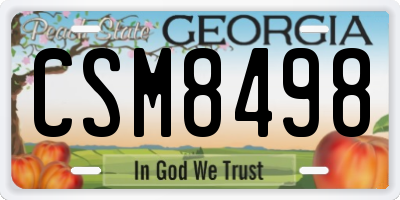 GA license plate CSM8498