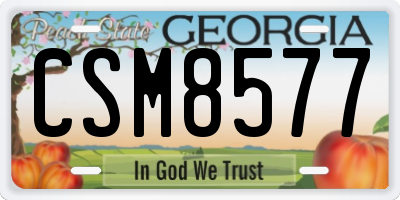 GA license plate CSM8577