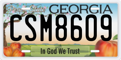 GA license plate CSM8609