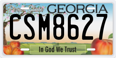 GA license plate CSM8627