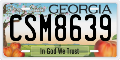 GA license plate CSM8639