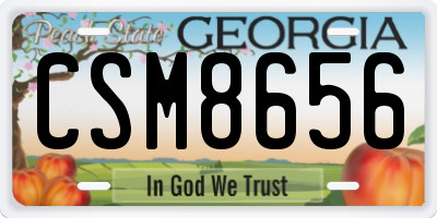 GA license plate CSM8656