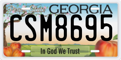 GA license plate CSM8695