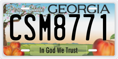GA license plate CSM8771