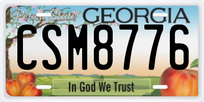 GA license plate CSM8776