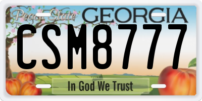 GA license plate CSM8777