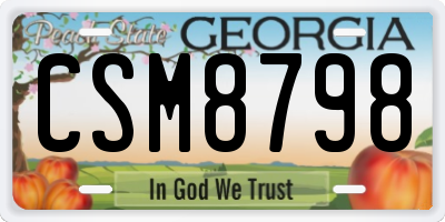 GA license plate CSM8798