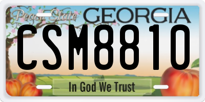 GA license plate CSM8810
