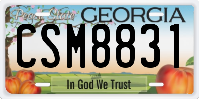 GA license plate CSM8831