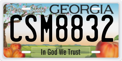 GA license plate CSM8832