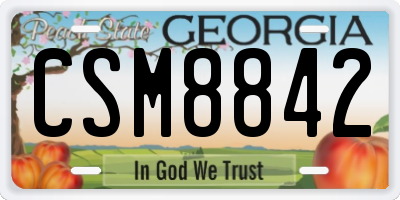 GA license plate CSM8842