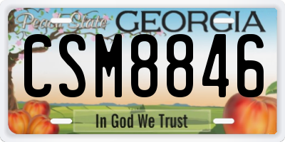 GA license plate CSM8846