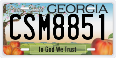 GA license plate CSM8851