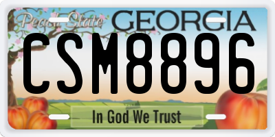 GA license plate CSM8896