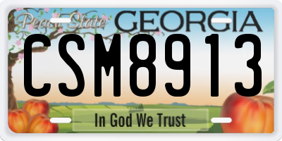 GA license plate CSM8913