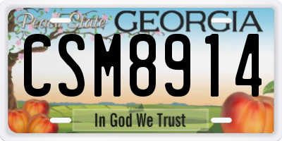 GA license plate CSM8914