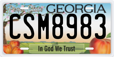 GA license plate CSM8983