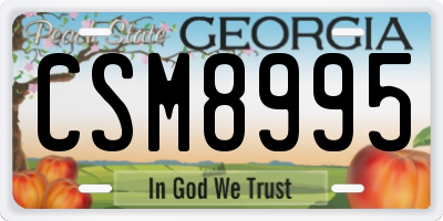GA license plate CSM8995